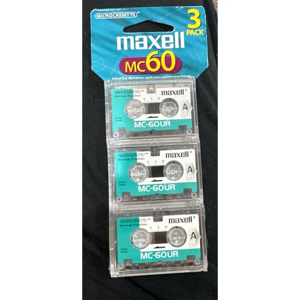Maxell 3 Pack Blank MC-60 Microcassette Tapes NEW 60 Minute